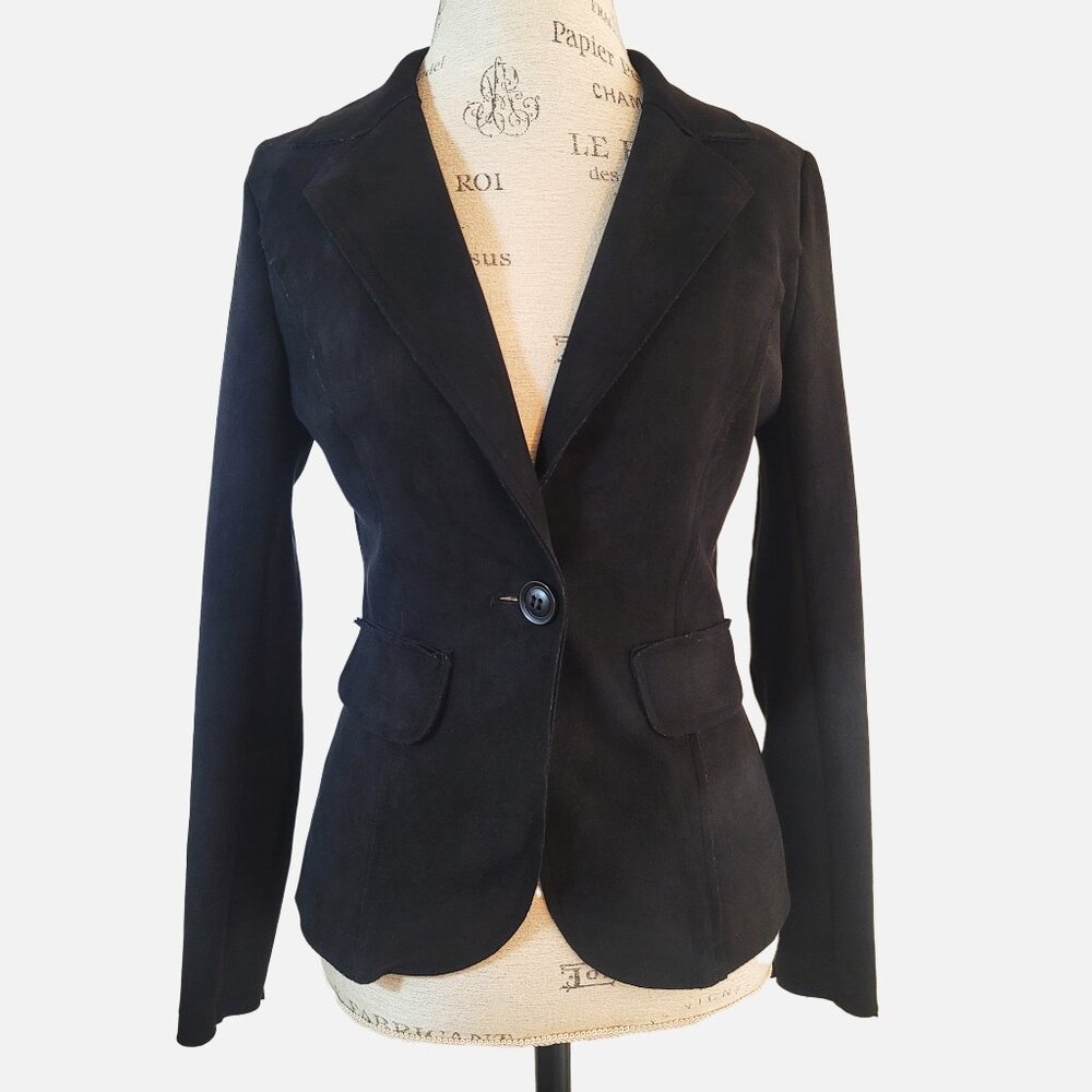 HF Parisian Faux Suede Button Blazer - S